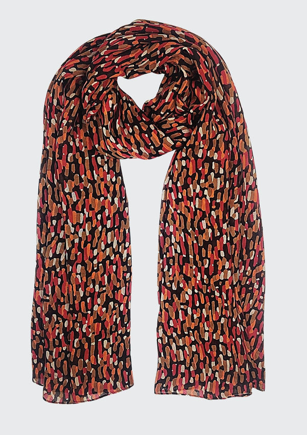 Irregular Dot Print Scarf (SE-2531_Red)
